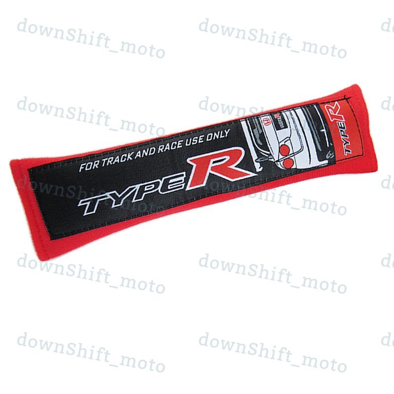 X2 Red JDM TYPE R Style Embroidery Seat Belt Cover Shoulder Pads Cushions New
