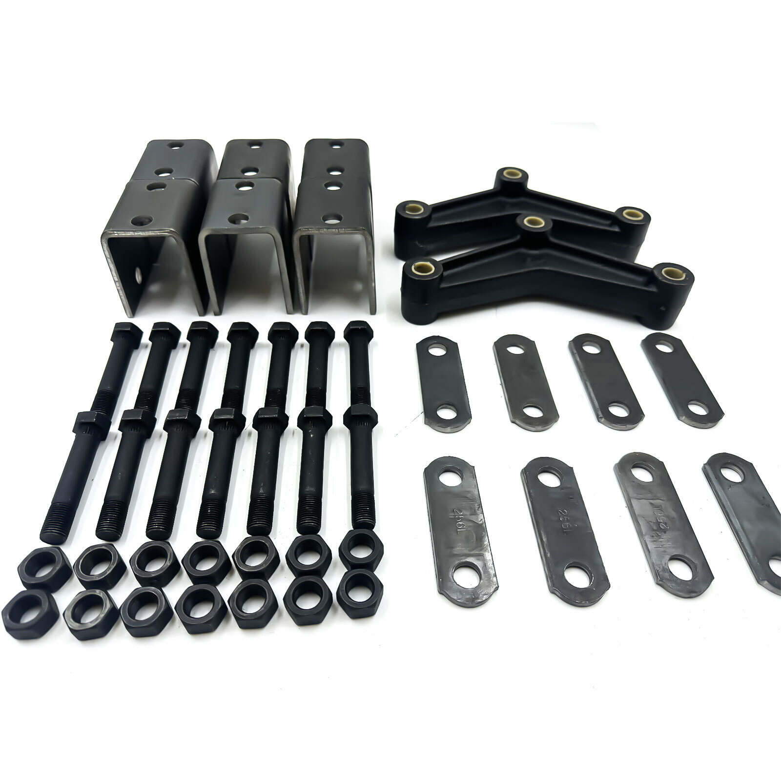 For 3500lb Tandem Trailer Axle Suspension Kit 1750lb 4 Leaf Springs + Hanger Kit