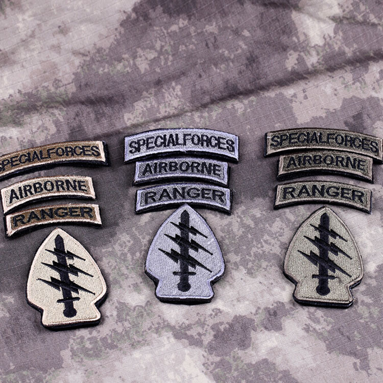 3 Set Special Forces Airborne Ranger Tabs Tactical Embroidered Hook Loop PATCH