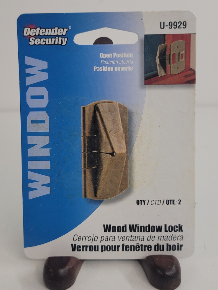 Defender Security U 9929 Wood Window Flip Lock, 2-Pack