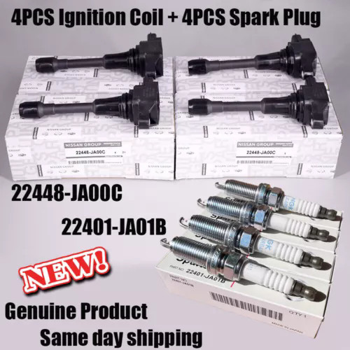 OEM Ignition Coil & NGK Ruthenium Spark Plug For 07-19 Nissan Altima Versa UF549