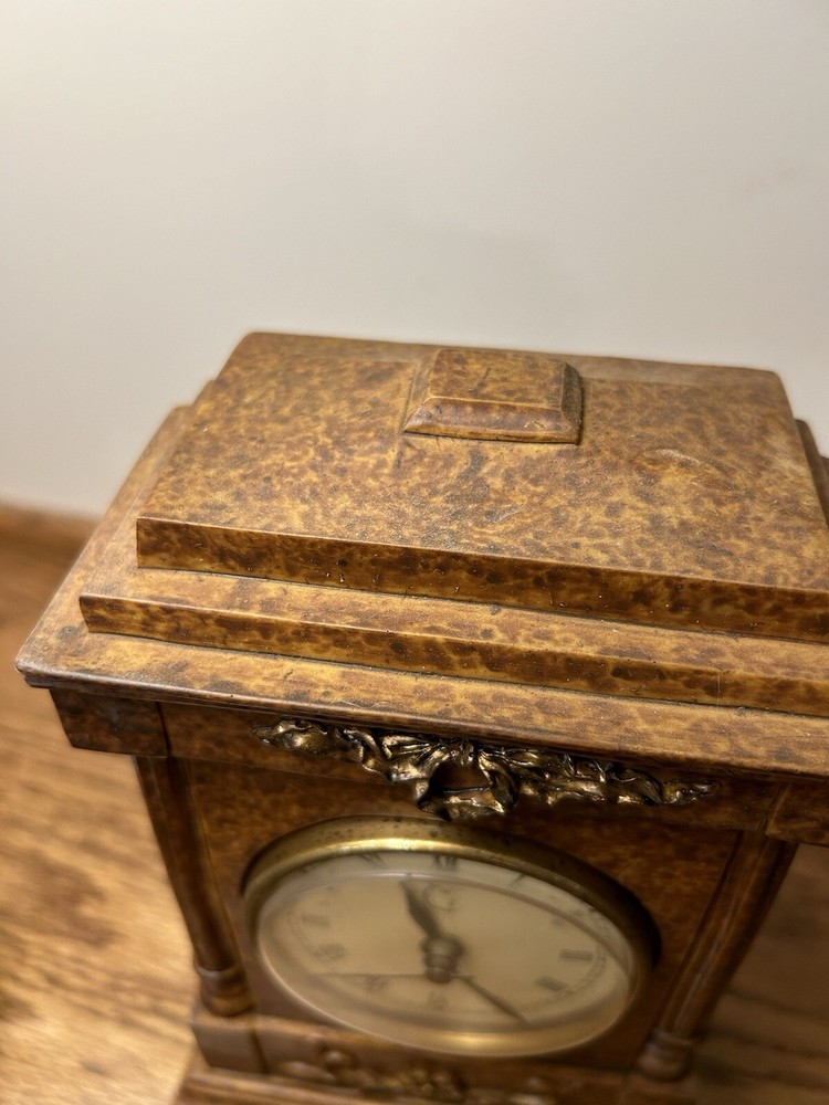 Marble Effect Resin Mantel Clock