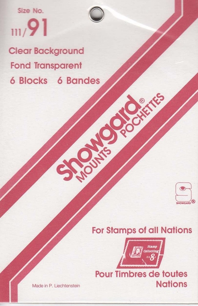 Showgard Pre-Cut Clear Stamp Mounts Size 111/91