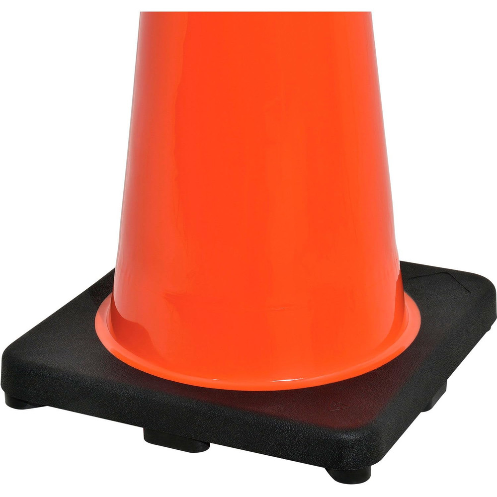 36" Reflective Traffic Cone, Black Base, 10 Lbs