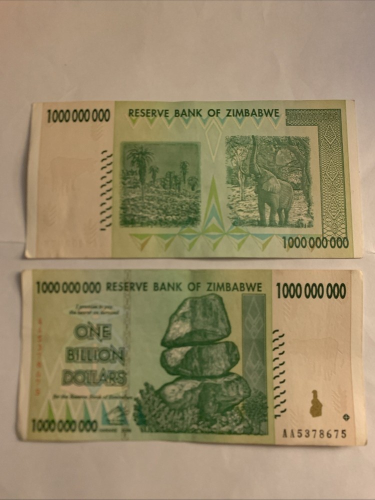 Zimbabwe 1 Billion Dollar Bill (2008 Hyperinflation)