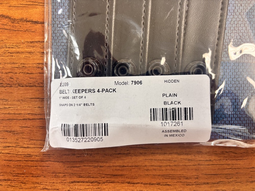 Bianchi Belt Keepers Plain Black 4 Pack-Plain Model 7960