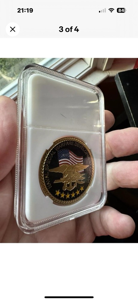 Navy Seal Team Six Challenge Coin In Display Case Devgru