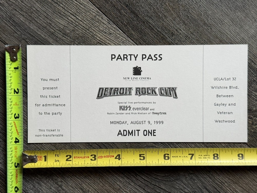 KISS Ticket Detroit Rock City Movie Premiere Concert Vintage Kiss Memorabilia