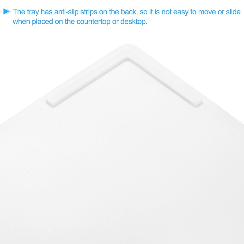 3Pcs 7"x10" Small White Mini Tray Plastic Rectangular Wooden Serving Tray White