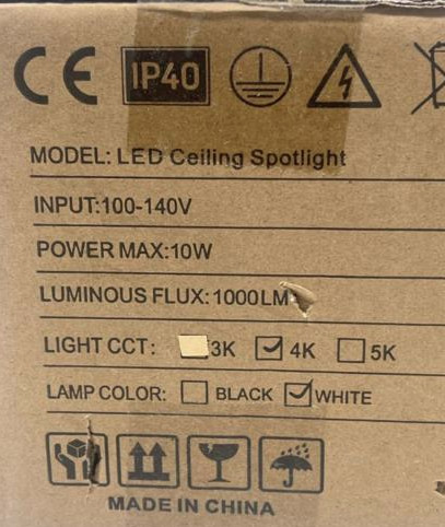 VANoopee 3-Color Zoomable LED Ceiling Spotlight Flush Mount