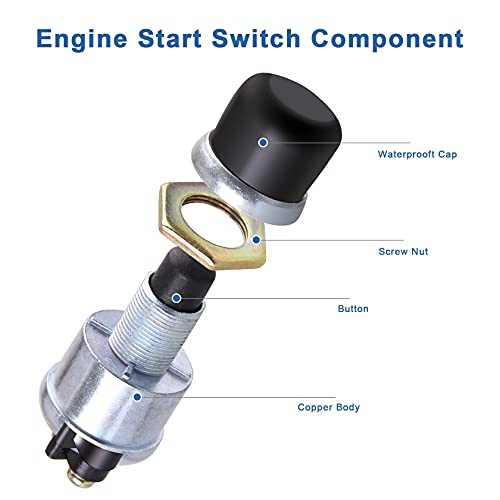 Push Button Starter Switch 12V 20A, Waterproof Momentary Start Switch for Car