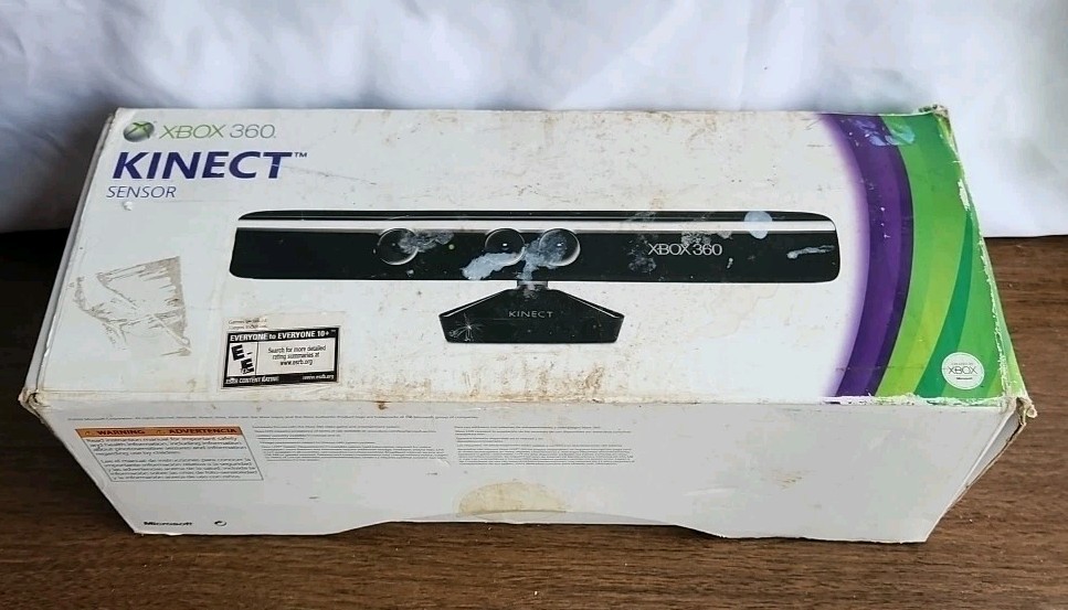 Authentic Xbox 360 Kinect Sensor Black + Kinect Adventures Game + US Seller