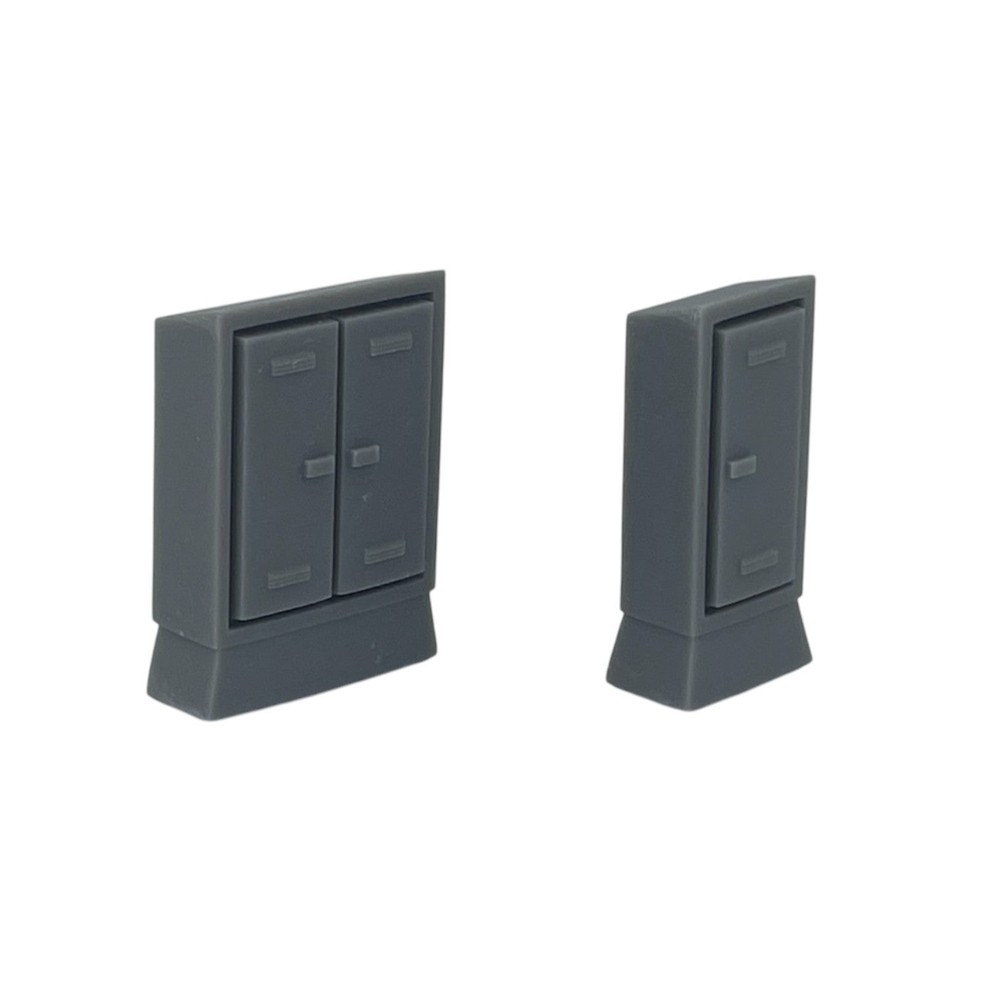 Trackside Electrical Boxes (4pcs) - S Scale 1:64 - Gray