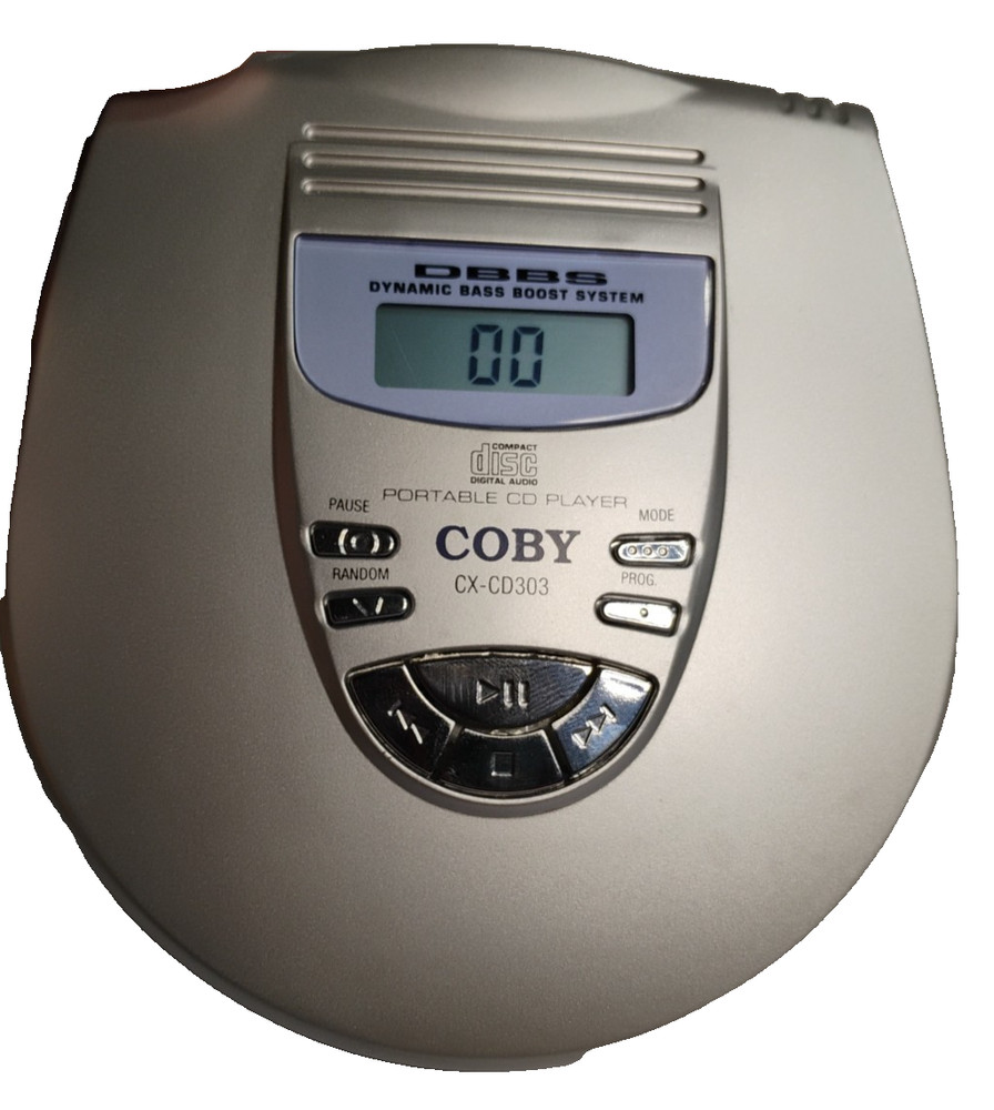 Coby Portable CD Player Dynamic Bass Boost System Works Tested Mo# CX-CD303