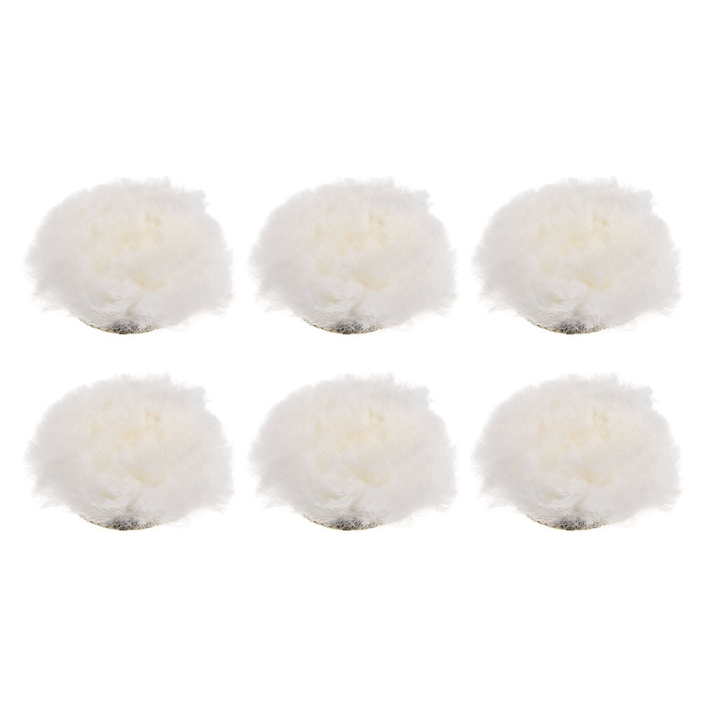 6pcs 2 Inch Wool Polishing Pad with Hook and Loop