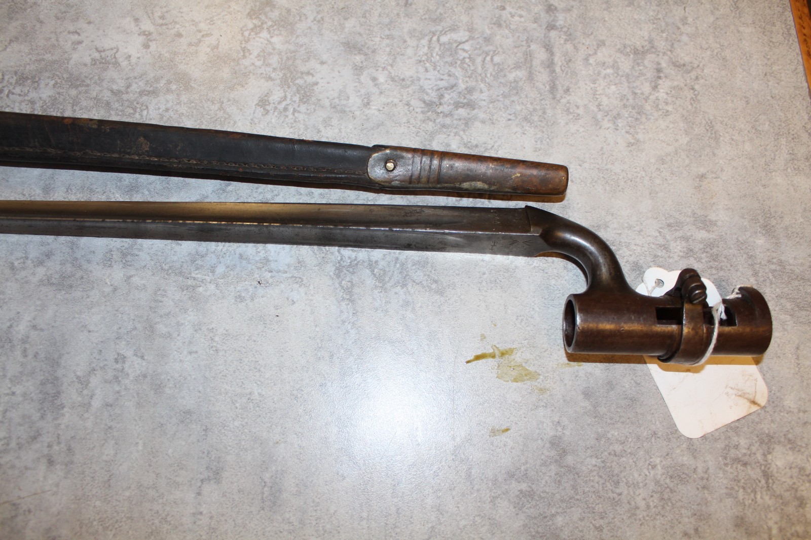 P1876 Martini-Henry Socket Bayonet Leather Scabbard British Pattern 1876