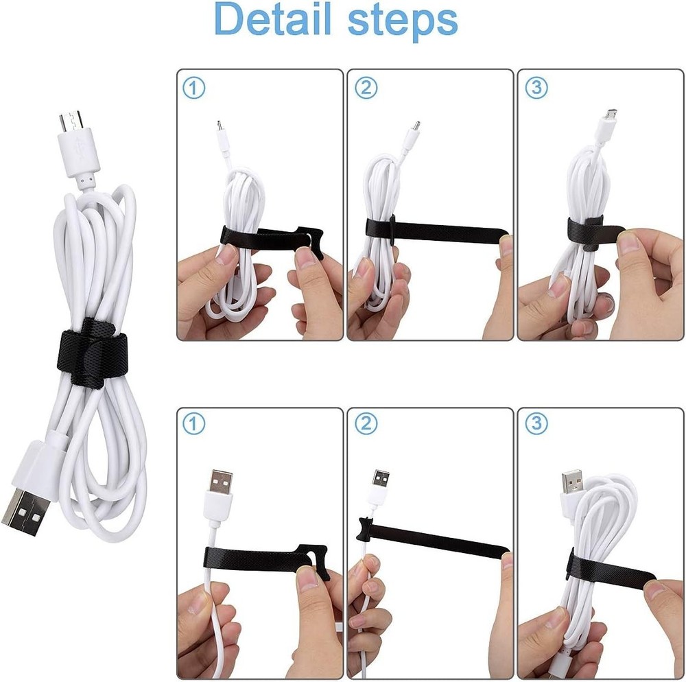60 PCS 6 Inch Adjustable Cable Ties - Durable Cord Organization Solution
