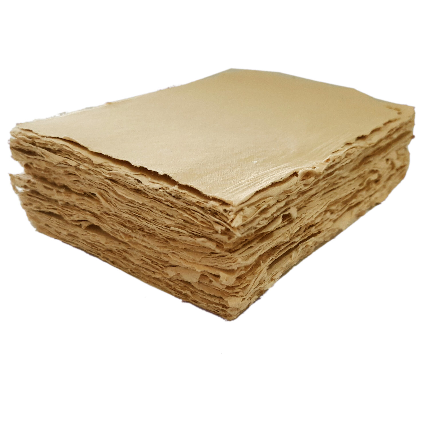 Handmade Paper -100 sheets - All Sizes - BROWN - Deckle Edge - Acid Free Natural