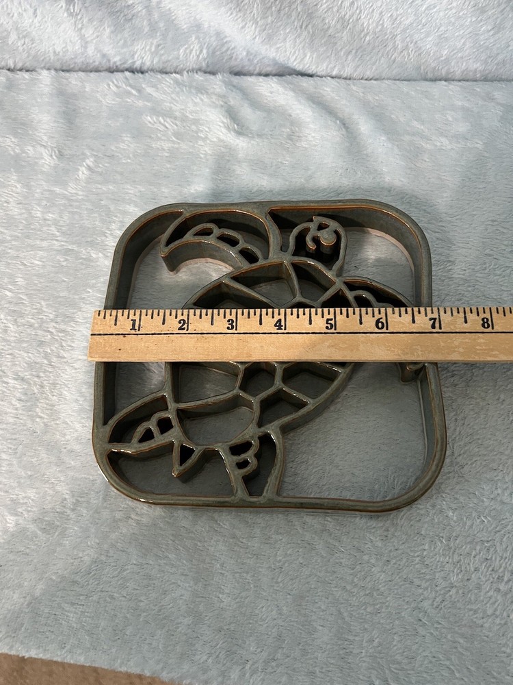 Square Turtle Trivet Stoneware/Ceramic Sea Life