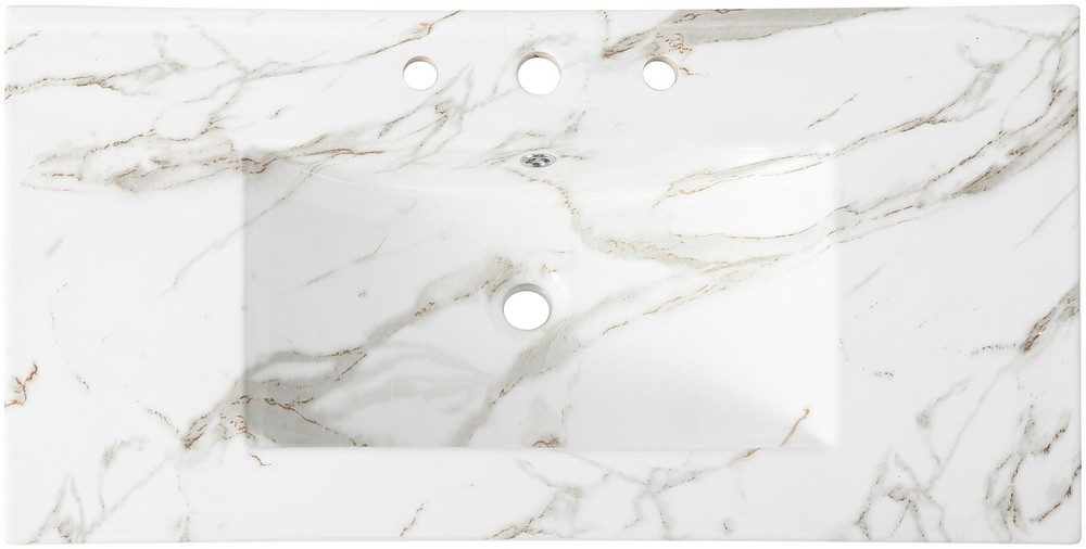 JONATHAN Y Lighting SNK1003 Ancillary 36" Ceramic Vanity Top - White