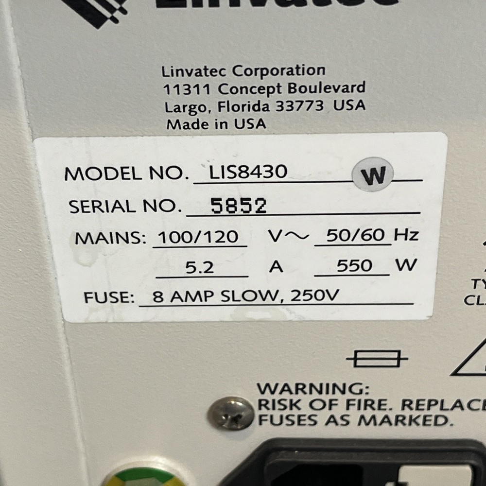 LINVATEC LIS8430 LIGHT SOURCE