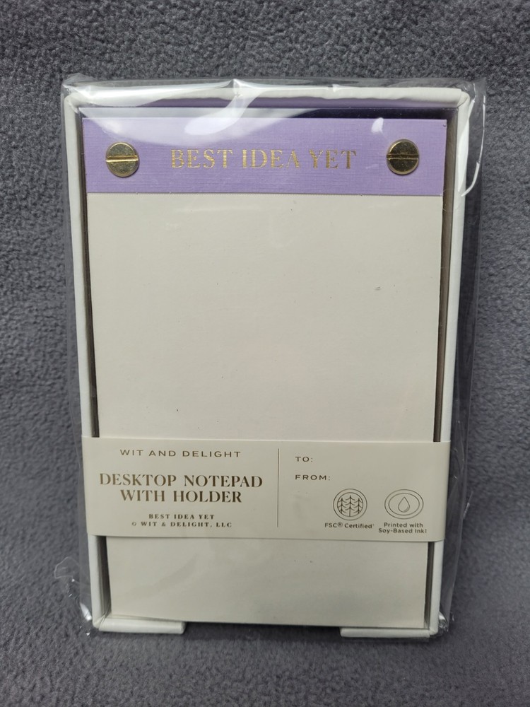 Wit and Delight Best Idea Yet Desktop Notepad with Holder