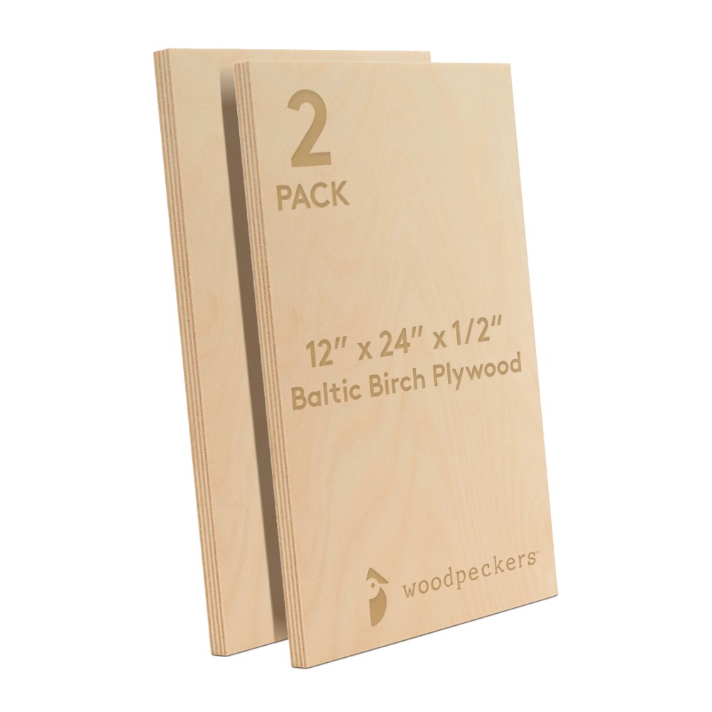 Baltic Birch Plywood, 12 mm 1/2 x 12 x 24 Inch, B/BB Grade Sheets| Woodpeckers