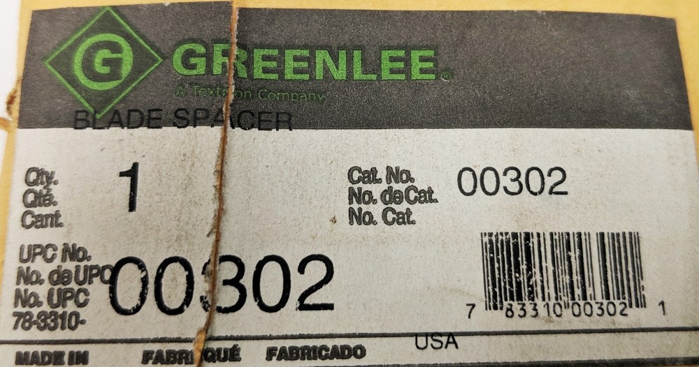 GREENLEE SPACER BLADE, 00302