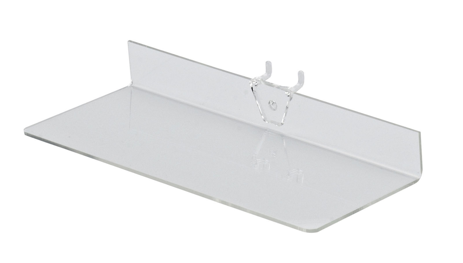 25 Acrylic Shelves ¼" Pegboard 9” Long x 4” Wide Clear Shelf Plastic Display