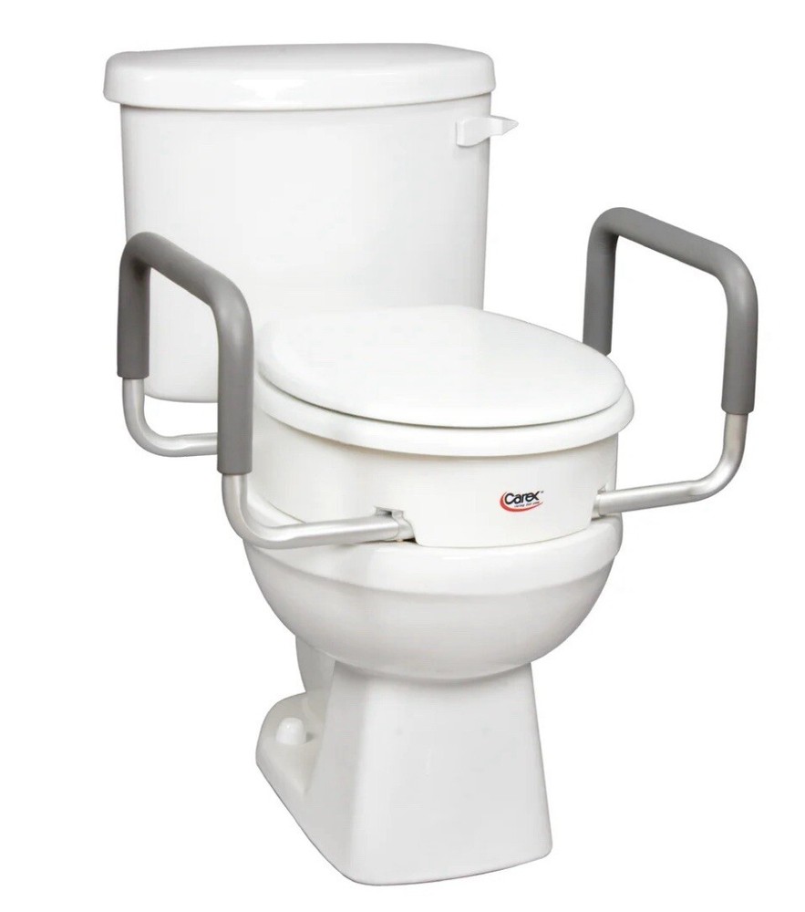 Toilet seats risers with handles