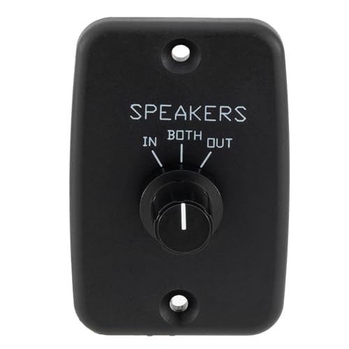 RV Speaker Switch 3-Position Control Panel | Labeled Twist Knob | Play Audio