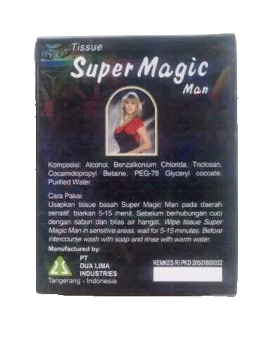 3BOX (18 PCS) Super Magic Man Antiseptic Tissue Delayed Ejaculation SHIP US FREE