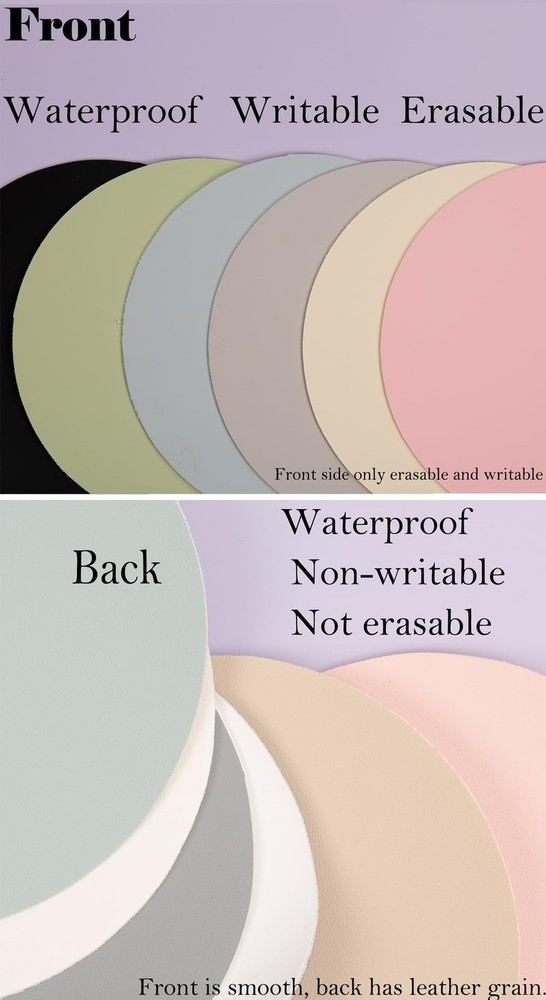 Erasable writable(Frontside) Table mat,Dual Sided Desk Mat, Large Mouse Pad, ...