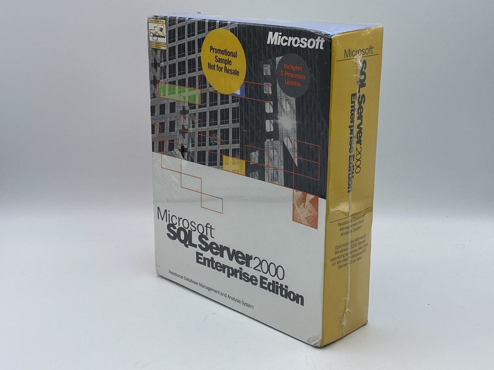 Microsoft SQL Server 2000, SKU 810-01407, Sealed Retail Box, 1-Processor License