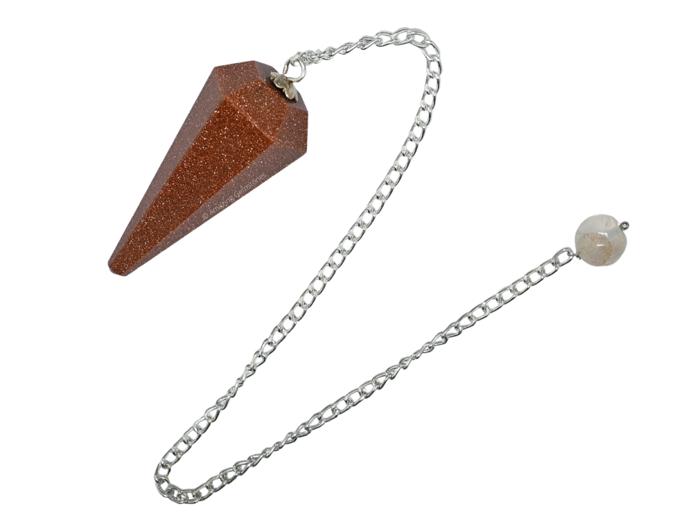 Red Goldstone Dowsing Crystal Pendulum