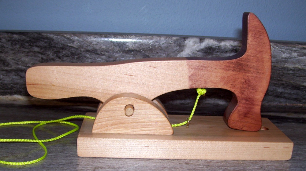 Handmade Wood Hammer Pull String Door Knocker