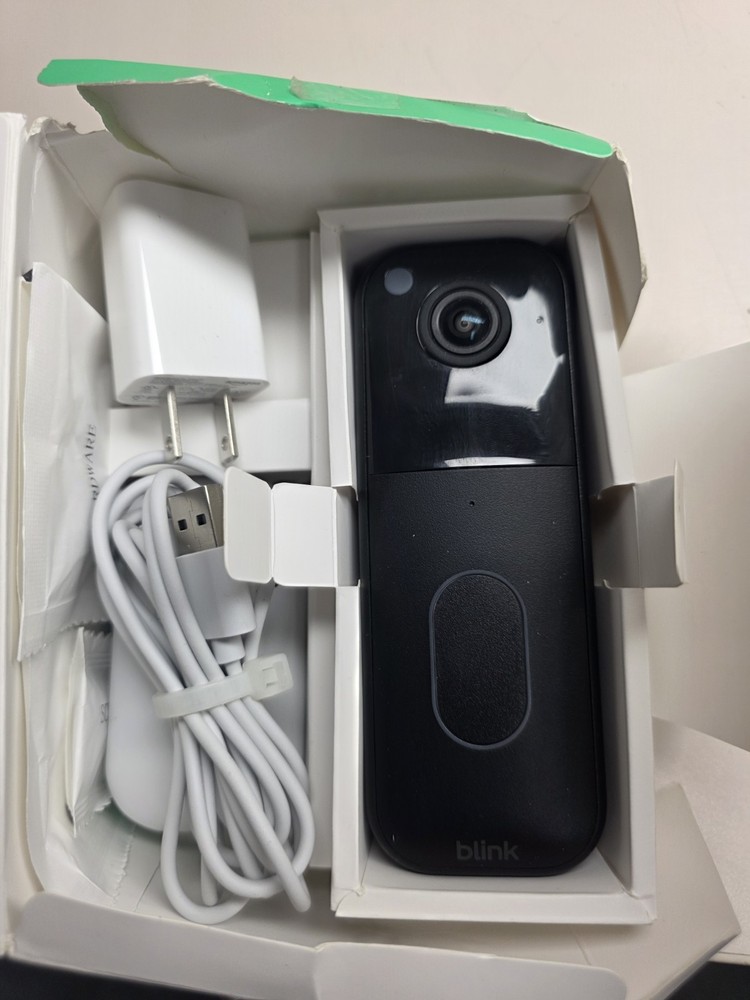 Open Box Blink Video Doorbell Battery Powered 2nd Generation w/Sync Module Black