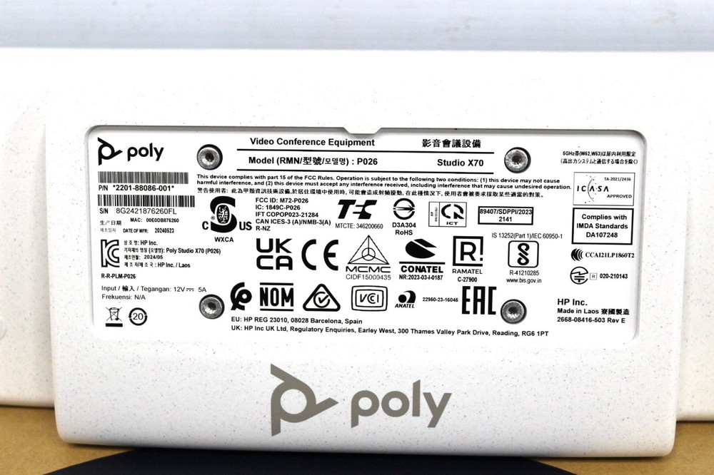 Poly Studio X70 Video Conferencing Bar - P026
