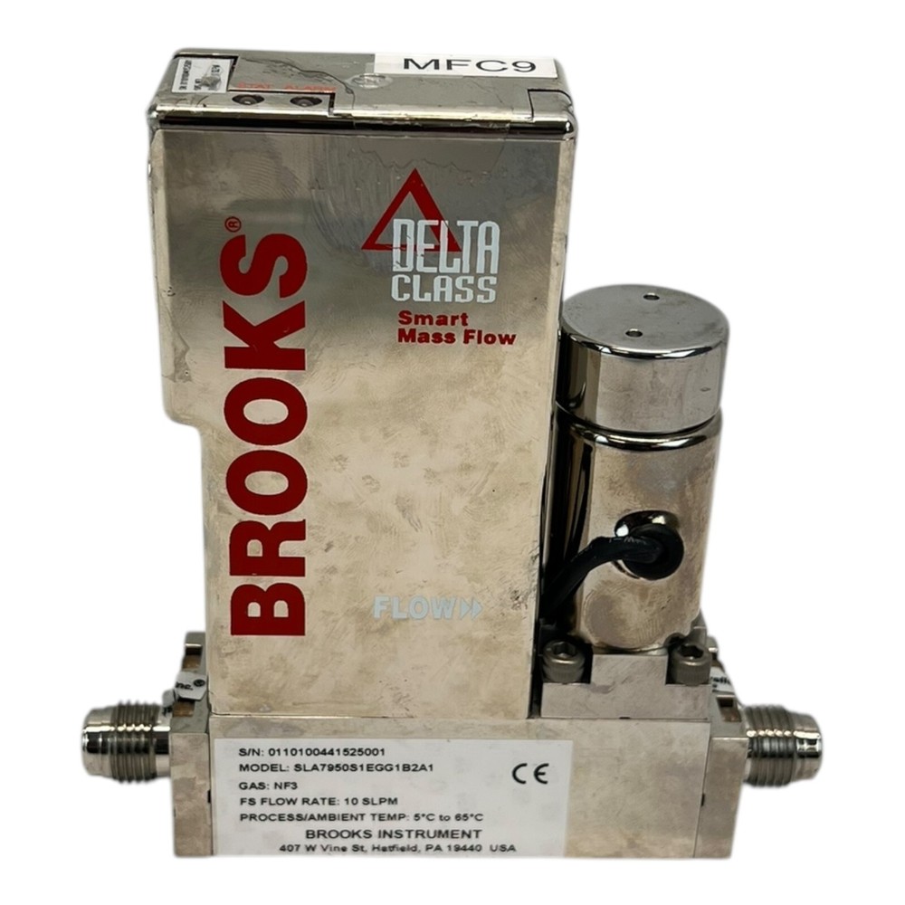 BROOKS DELTA CLASS MASS FLOW CONTROLLER SLA7950S1EGG1B2A1 10SLPM NF3 25PSIG