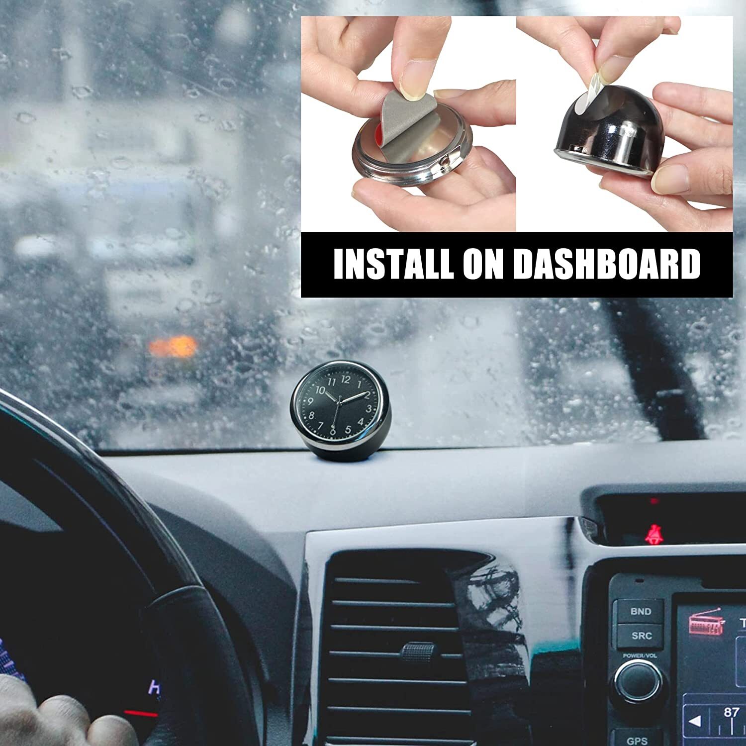 Betus Car Dashboard Clock - Mini Tiny Small Analog Clock Watch for Vehicle