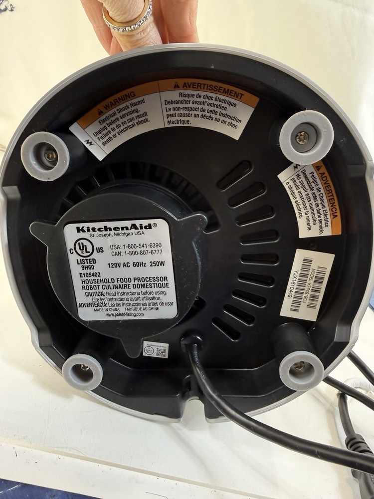 KitchenAid Food Processor Silver Base Motor E105402 Tested Works