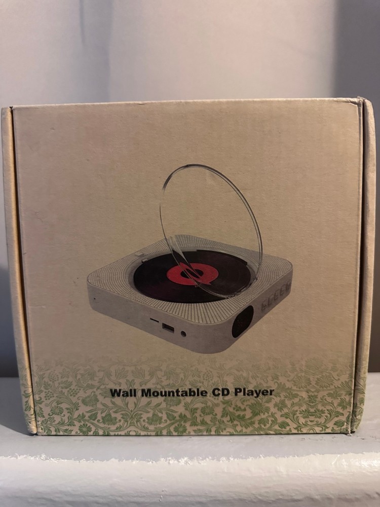 Portable CD Player with Wall Mount Bluetooth Remote Control Elegant Purple *New*