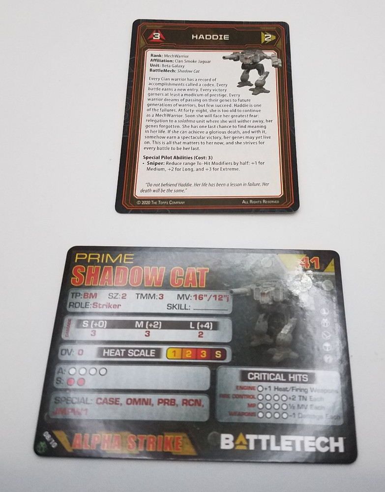 Battletech Clan Command Star - Shadow Cat *Mech & Cards*
