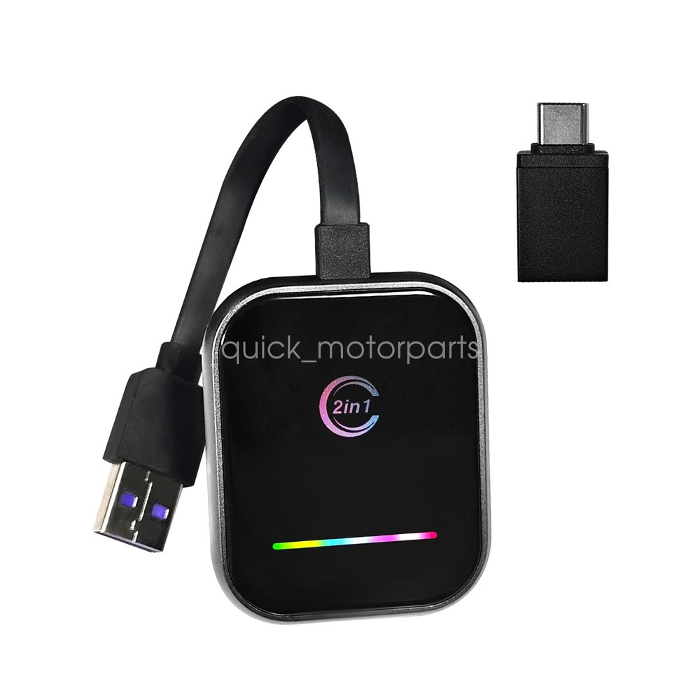 New 2-in-1 Wireless CarPlay&Android Auto Adapter-Convert Wired to Wireless