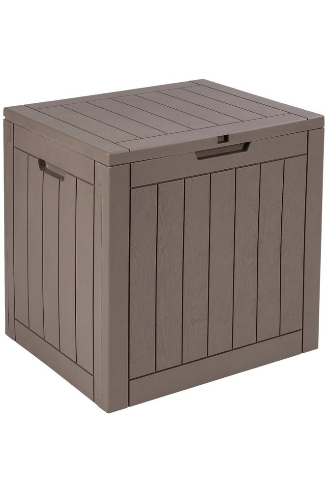 Honey-Can-Do Outdoor Storage Deck Box 30-Gallon Light Coffee