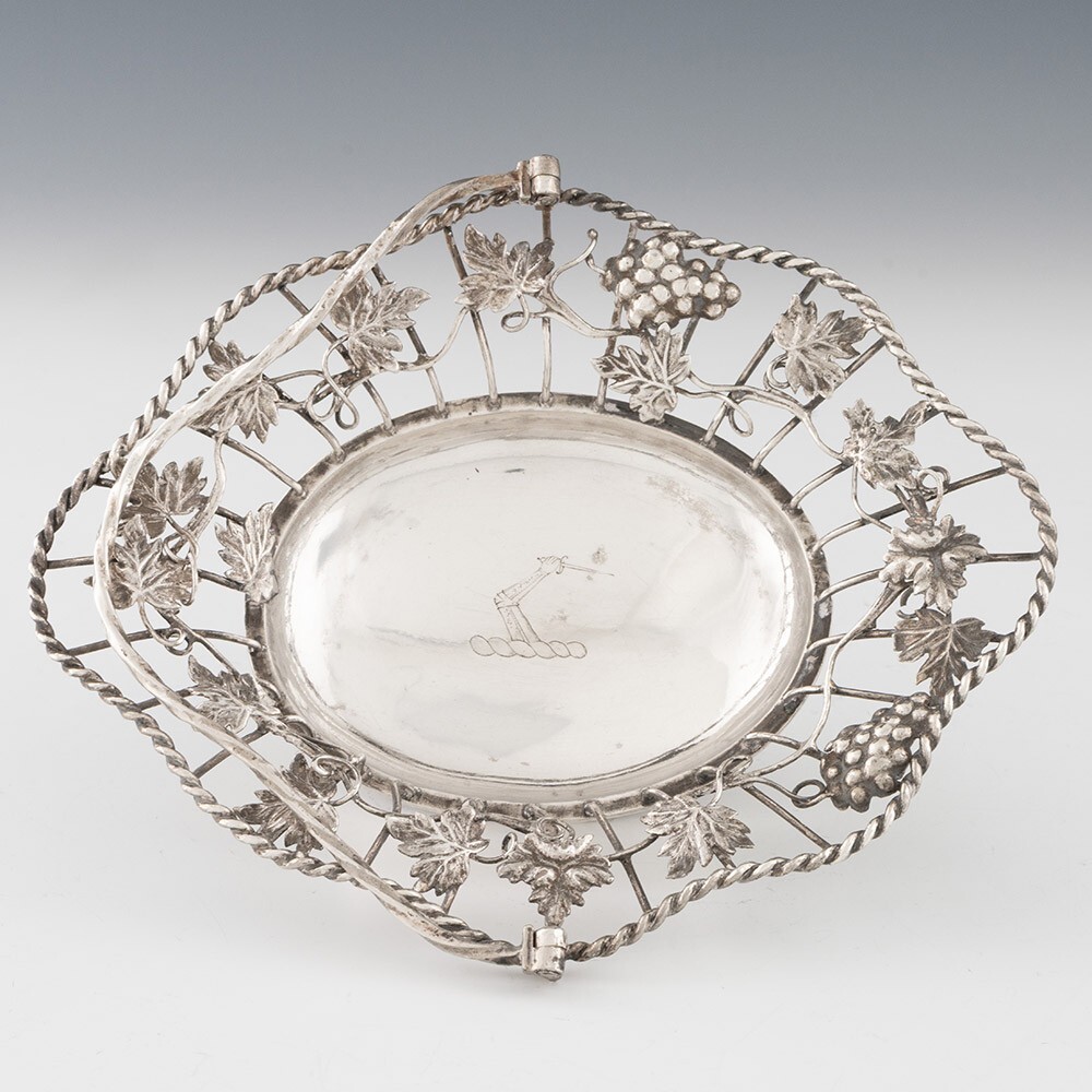 Wire Work Silver Swing Handle Basket London 1766