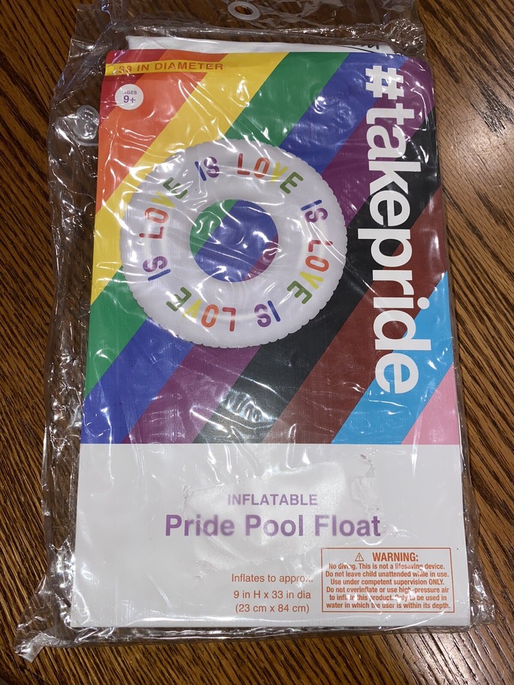 Take Pride "Love is Love" Inflatable Rainbow Pride Pool Float, 33" Diameter