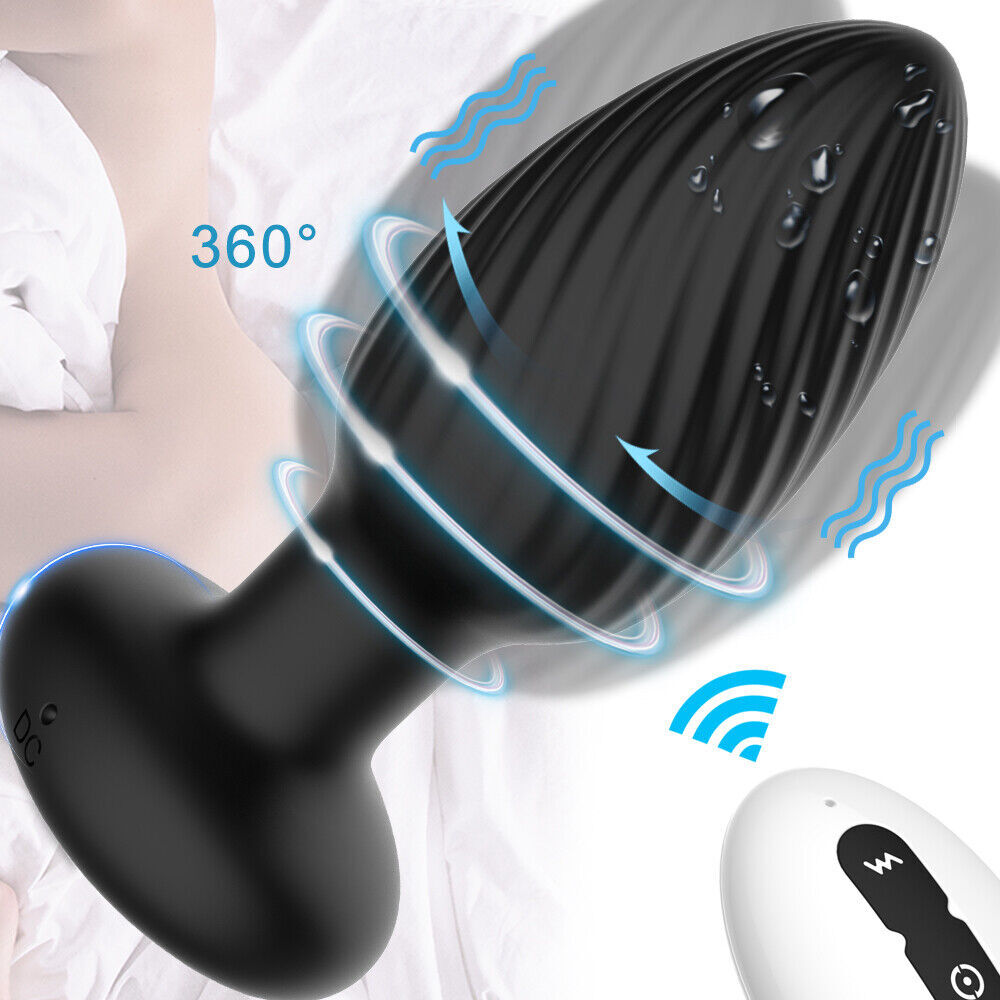 Rotating Anal Butt Plug Dildo Vibrator Prostate Massager Sex Toys for Men Women