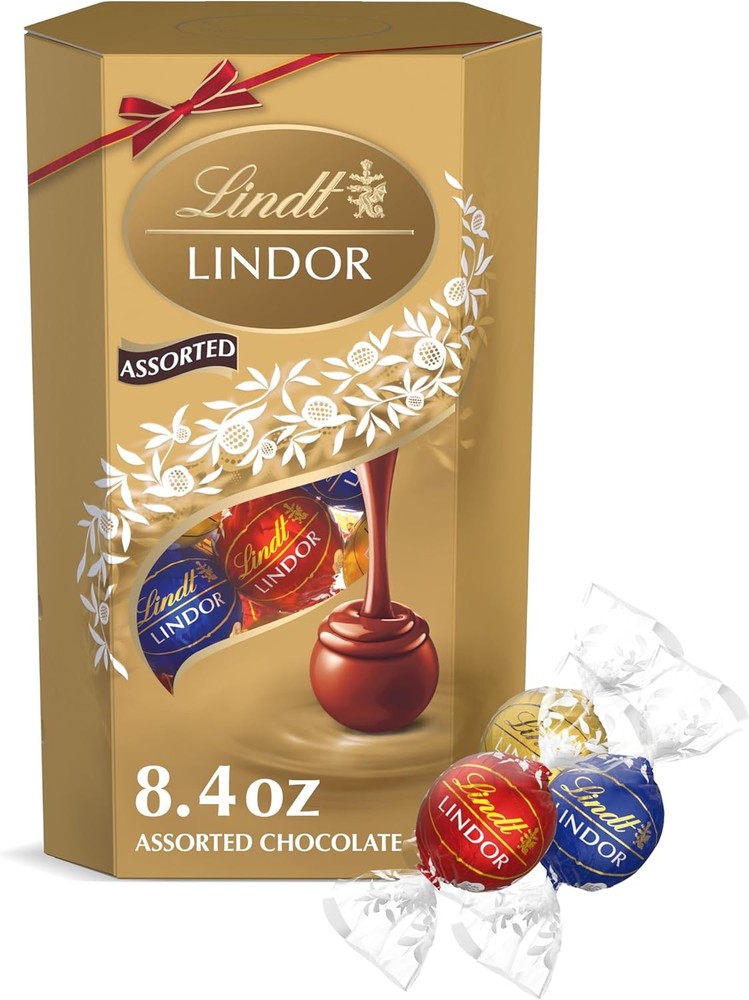 LINDOR Assorted Chocolate Candy Truffles  Box,.