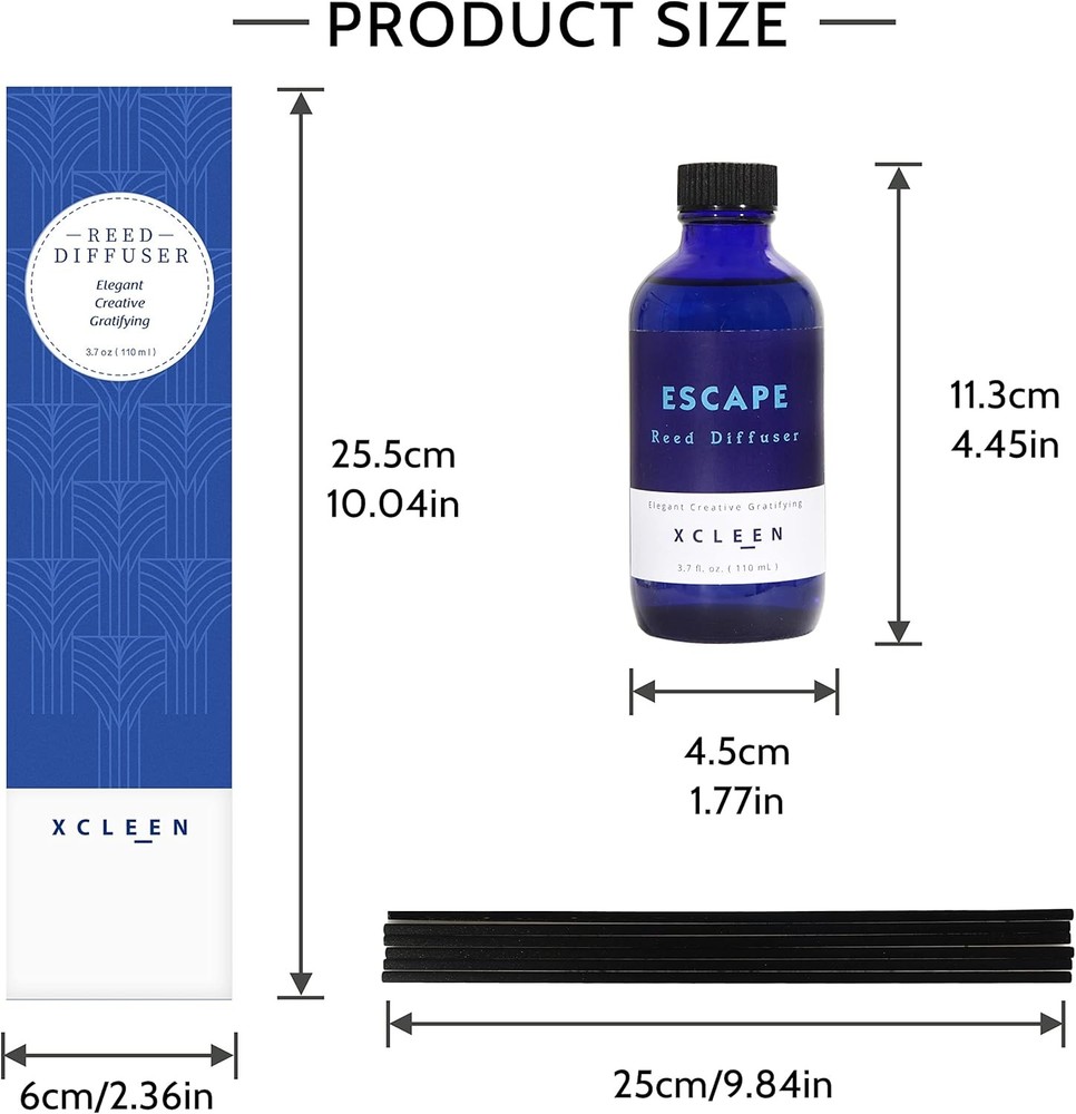Reed Diffusers Set, 3.7 Oz Scent Diffuser, 6 Diffuser Ounce, Escape